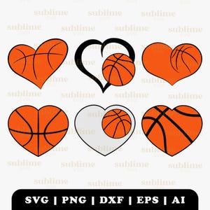 Lot de basket-ball SVG | Fichiers de découpe pour Cricut, Silhouette | svg, png, jpg, eps, ai, pdf | Graphiques vectoriels à usage commercial
