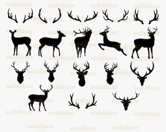 Deer SVG Bundle | Cutting files for Cricut, Silhouette | svg, png, jpg, eps, ai, pdf | Commercial use vector graphics | INSTANT DOWNLOAD