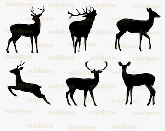 Deer Silhouette SVG | Cut files for Cricut, Silhouette | svg, png, dxf, eps, ai | Commercial use vector graphics | INSTANT DOWNLOAD