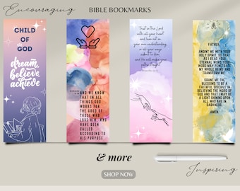 Christian Bookmark Encouraging Bible Verse Bookmark Christian Gifts Flowers Floral Bookmark Prayer Colourful Religious Gift Jesus Bookmark