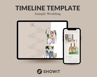 Plantilla de cronograma de boda para Showit (PDF)