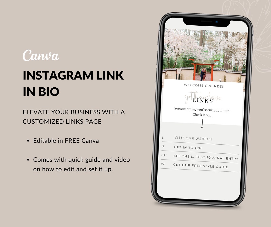 Instagram Tik Tok Link in Bio Template CANVA, Landing Page, Easy
