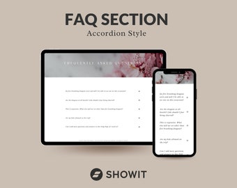 Plantilla de preguntas frecuentes del sitio web de Showit (estilo acordeón) (PDF)