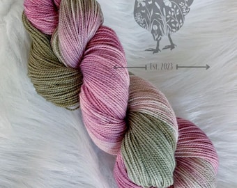 Coming up Roses hand dyed wool sock yarn