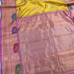 Sari de seda pura Gadwal exclusivo con blusa cosida