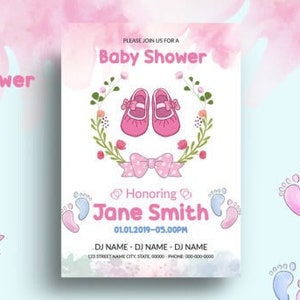Boho Baby Shower Invitation Flyer | Baby Shower Invitation Template | Baby Shower Evite | Event Flyer | Baby Sprinkle Invite