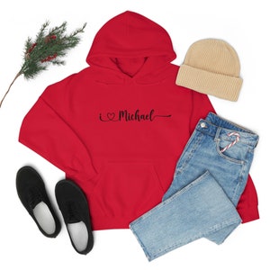 Heart Connection: Personalized Hoodie with Name and Heart Symbol