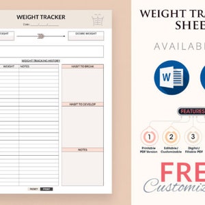 Weight Tracker Planer, Ausdruckbares Gewichtsabnahme-Tracker, Gewichtsabnahme-Tagebuch, Gewichts-Tracker PDF, Jahres-Gewichtsabnahme-Reisebogen