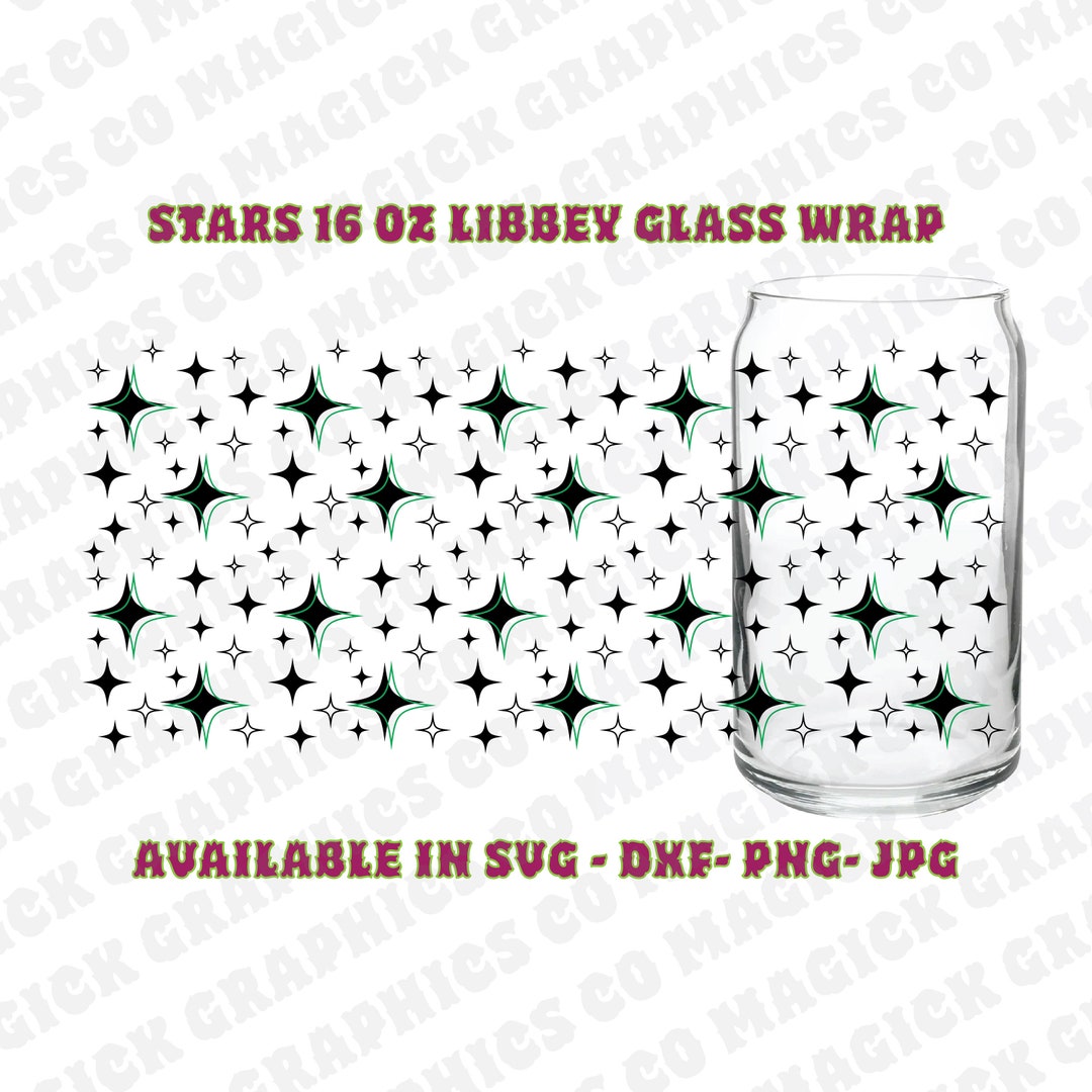 Stars Libbey 16oz Beer Can Glass Wrap for Cricut SVG PNG JPG - Etsy