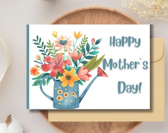 Happy Mothers Day Card Printable Mother's Day Card Instant Download Mothers Day Gift Card  Mothers Day Digital Download Card Blank Inside