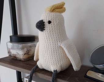 Cockatoo | crochet cockatoo, plush cockatoo, stuffed Australian bird, bird lover, stuffed toy, crochet animal, crochet bird