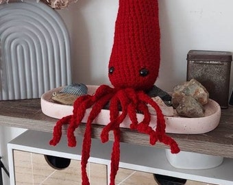 Giant Squid, Crochet Squid, Squid Soft Toy, Squid Plushie, Handmade Gift, Baby Shower Gift, Nursery Decor, Kids Room, Aquatic Themed