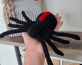 Redback Spider | crochet spider, poisonous spider, Australian animals, plush spider, gift for boys