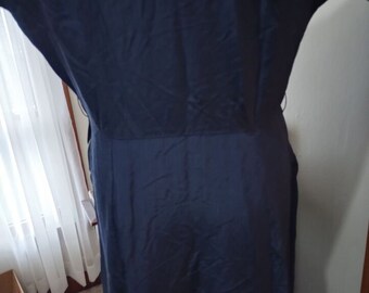 Vintage 1940s Dress, Shirtwaist, Capsleeves, 40's Glam, Med, Needs Repairs, 40"B