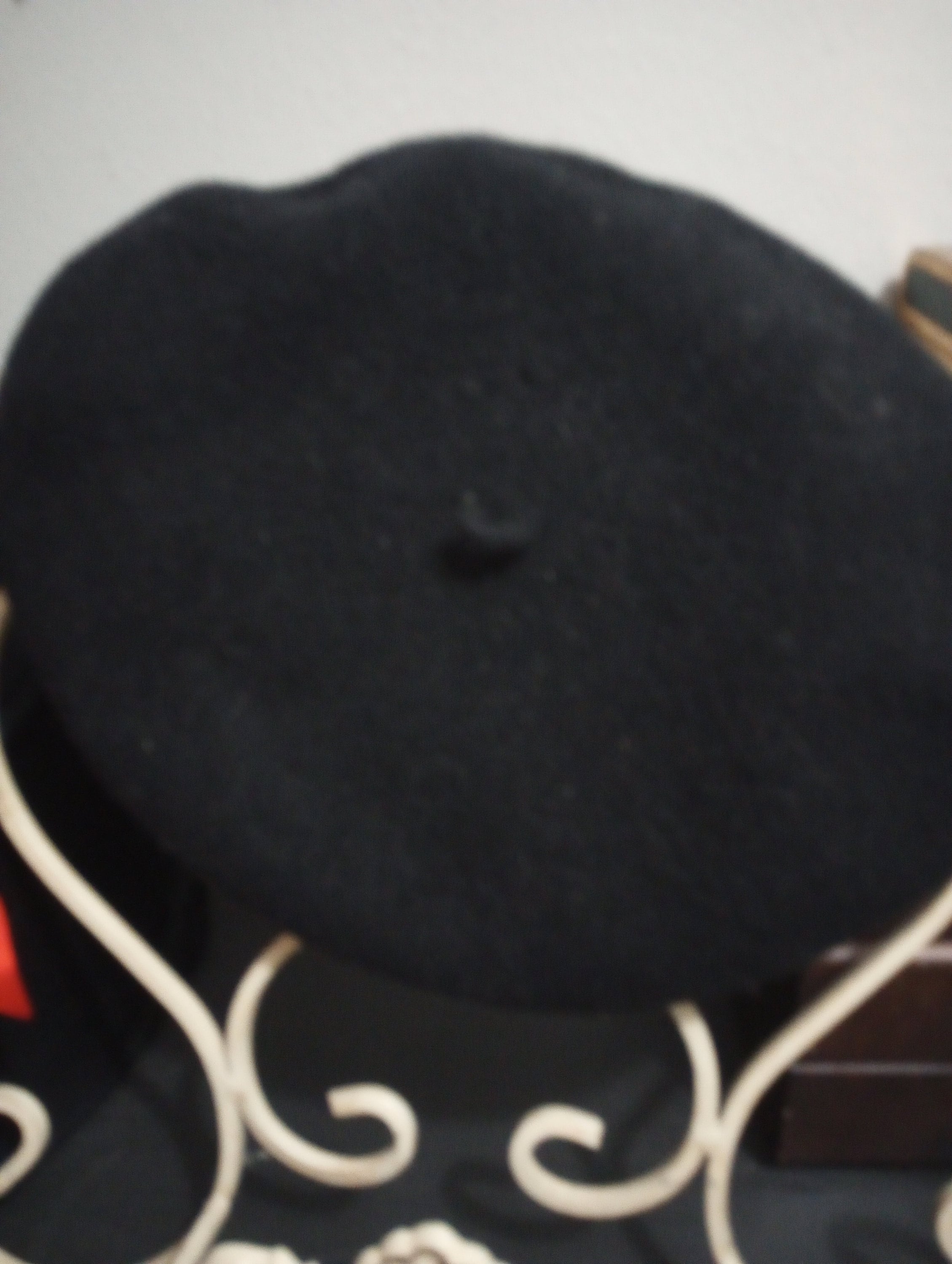 French Beret, Hat Cap Basque Campan Wool Black, France 