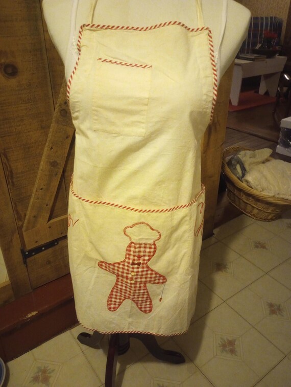 Vintage, full, bibbed apron, ChEf, hand made, "Master Chef"