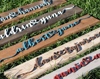 Personalized Couple Names with Heart Wedding Gift | Rustic Wood Personalized Sign | Home Decor | Anniversary Gift | Valentines Gift