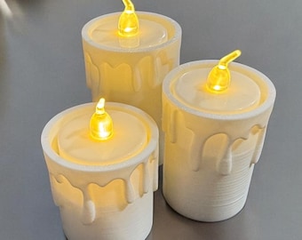 Melted Candle LED Tea Light Holder: Modern Home Decor