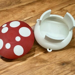 red and white toadstool mushroom beer slug trap