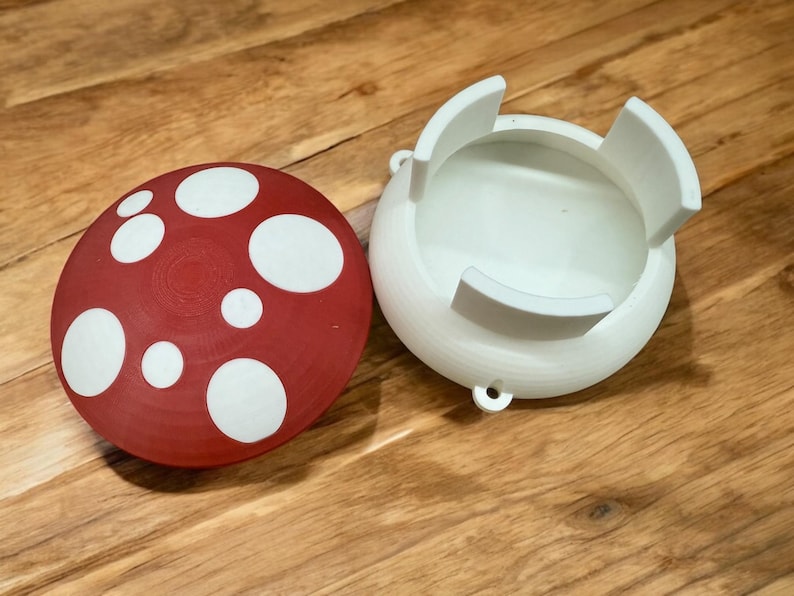 red and white toadstool mushroom beer slug trap