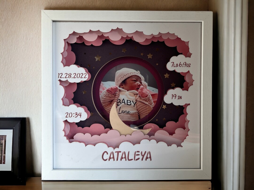 Custom 8 Baby Keepsake Shadow Box Personalized Nursery Decor & New