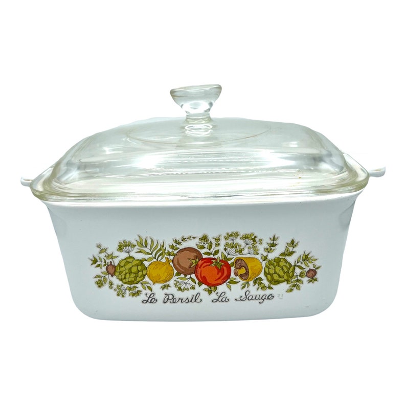 Corning Ware Spice of Life Loaf Pan Baking Dish With Glass Etsy