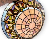 Vintage Tiffany Style Stained Glass Shade for Flush Mount Ceiling Light - Slag Glass