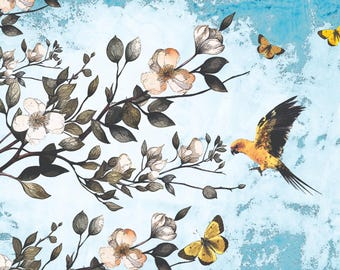 Papel de decoupage floral para reciclaje de muebles, servilleta de papel de 21"x29"