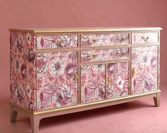 Pink Floral Decoupage Paper for Furniture Upcycling | DIY Craft Projects (21 x 29")