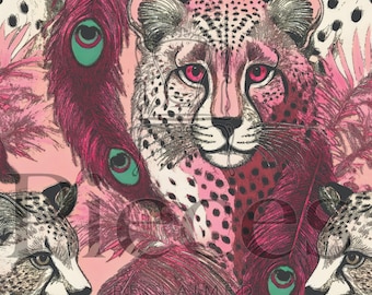Fairy Core Decoupage Paper Pink Tiger Design for Unique DIY Crafts & Home Decor Supplies