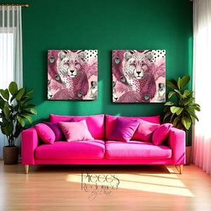 Tiger Print Wall Hanging Bold Maximalist Animal Art Decor, Vibrant Wild Tiger Poster for Trendy Home & Office Wall Decoration