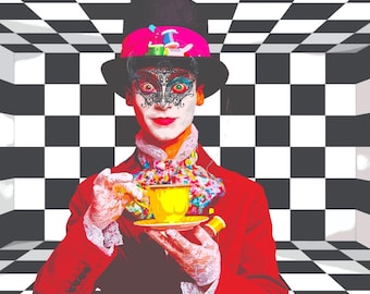 デコパージュナプキン 3 枚、不思議の国のアリス フラミンゴ、展開時