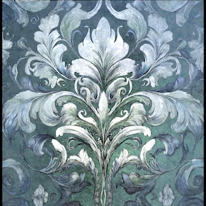 Elegant Damask Decoupage Paper: Transform Furniture with Style and Charm. DIY Furniture Makeover Essential. Gorgeous Damask Decoupage Pape