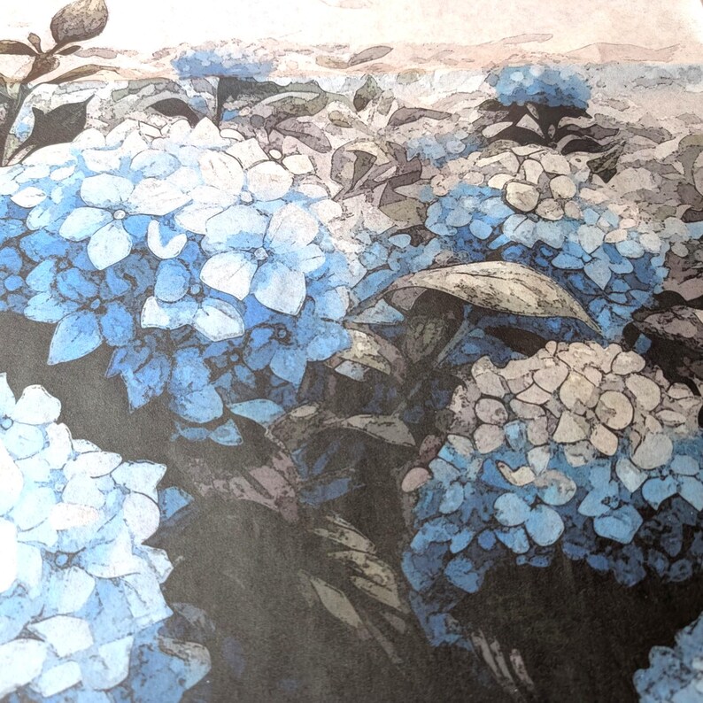 Hydrangea Rice Paper Hydrangea Dream Tissue Paper: Blue Floral Decoupage, Furniture ...