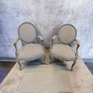 Set of  Customizable Upholstered Antique Louis XV Chairs I Antique Louis XV Chairs  Shabby Chic Chairs I Vintage Chairs Customizable Chairs