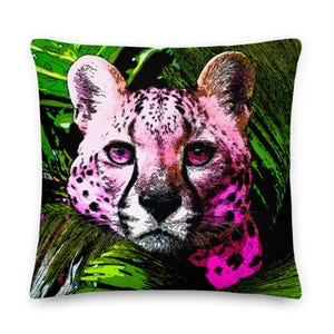 Tiger Throw Pillow: Pink Maximalist Home Decor with Insert