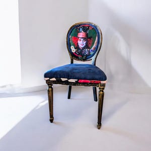 Handmade Velvet Upholstery Chair: Alice in Wonderland Mad Hatter Design