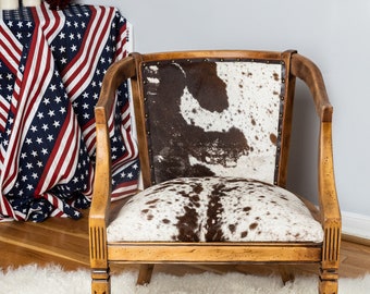 Handmade Cowhide Leather Chair - Rustic Western Decor