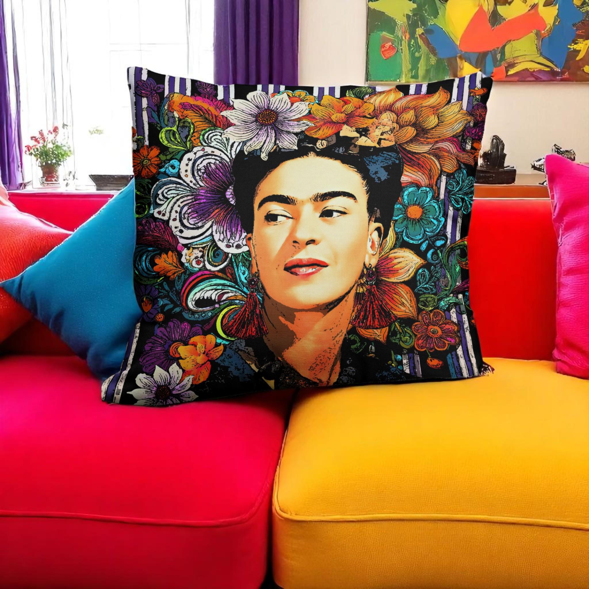 Frida Kahlo Pillow Cover: Vibrant Boho Home Decor