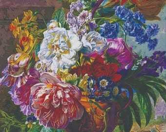 Papel de decoupage grande para la renovación de muebles y servilletas de papel con estampado floral: decoración y manualidades.
