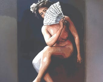 Groot decoupagepapier voor upcycling van meubels | Vintage erotisch decor, artistiek tissuepapier naakte vrouw voor woningverbouwing en kunstprojecten