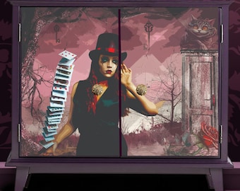 デコパージュナプキン 3 枚、不思議の国のアリス フラミンゴ、展開時