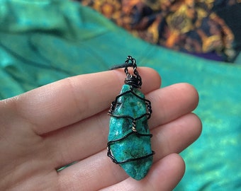 クリソコラペンダント。ワイヤーラップ - Etsy 日本