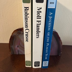 Three Book Lot of Norton Critical Editions of Daniel Defoe:  Robinson Crusoe, Moll Flanders, and A Journal of the Plague Year
