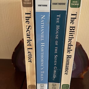4 Book Lot of Norton Critical Editions Nathaniel Hawthorne&#39;s work:  The Scarlet Letter, House of Seven Gables, Blithedale Romance and Tales