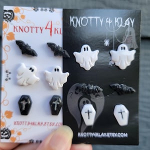 Halloween Mini Stud Pack| Halloween Earrings| Spooky Earrings | Fall Clay Earrings | Handmade Earrings