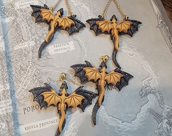 Fourth Wing  gift ideas /Dragon Clay Earrings | Riders Quadrant Accessories | Cosplay Earrings | Book Lover Earrings | Polymer Clay Earrings