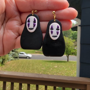 No Face Earrings / Ghibli Earrings / Anime Earrings/ / Gift for Her/ Him / Polymer Clay Earrings