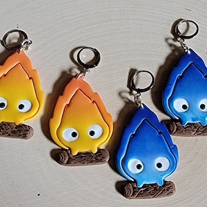 Fire Demon Earrings / Calcifer Earrings / Ghibli Earrings / Anime Earrings/ Kawaii Earrings / Gift for Her/ Him / Polymer Clay Earrings