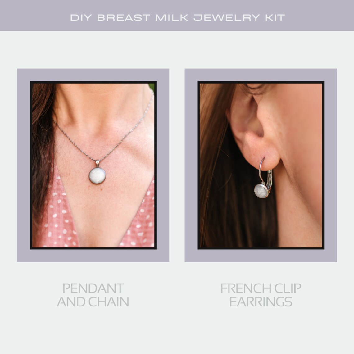 Breast Milk Jewelry DIY Kit. Stainless Steel Keepsake for Breastfeeding